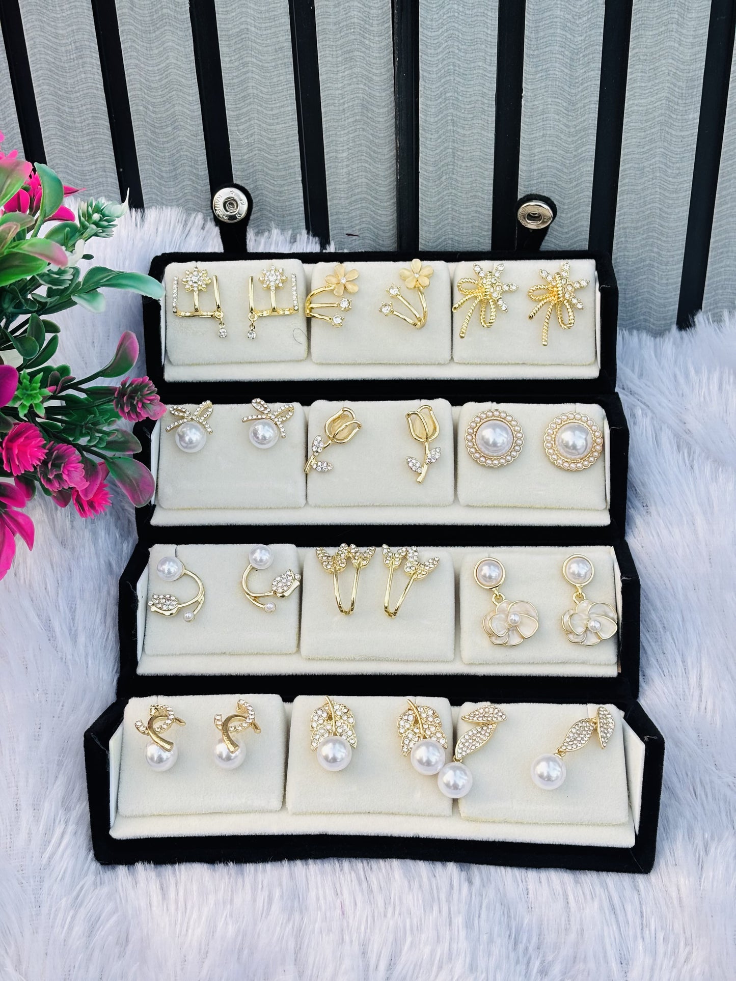 Flamingo 14 Pair Earring Set with Custom Name Box