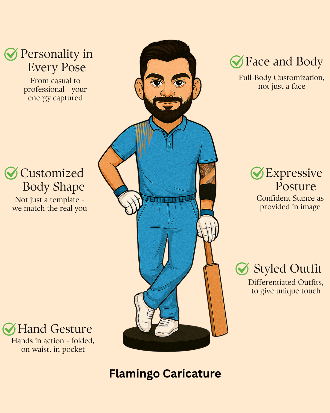 Flamingo Personalized Caricature for Him | Special Gift for Him