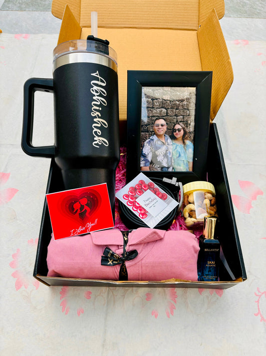 Flamingo Men's Shirt Combo with Insulated Tumbler