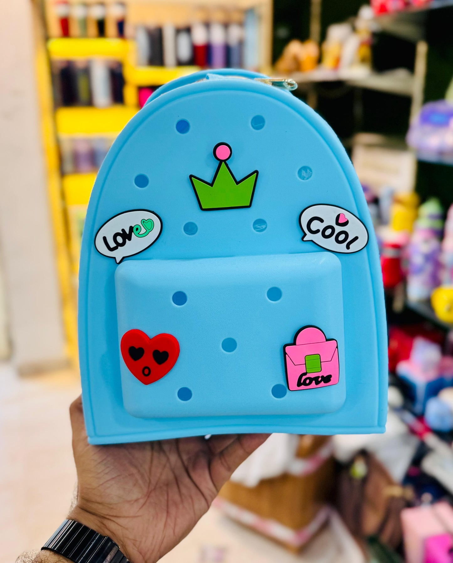 Flamingo Crocs Backpack with Comfortable Straps and Big Space