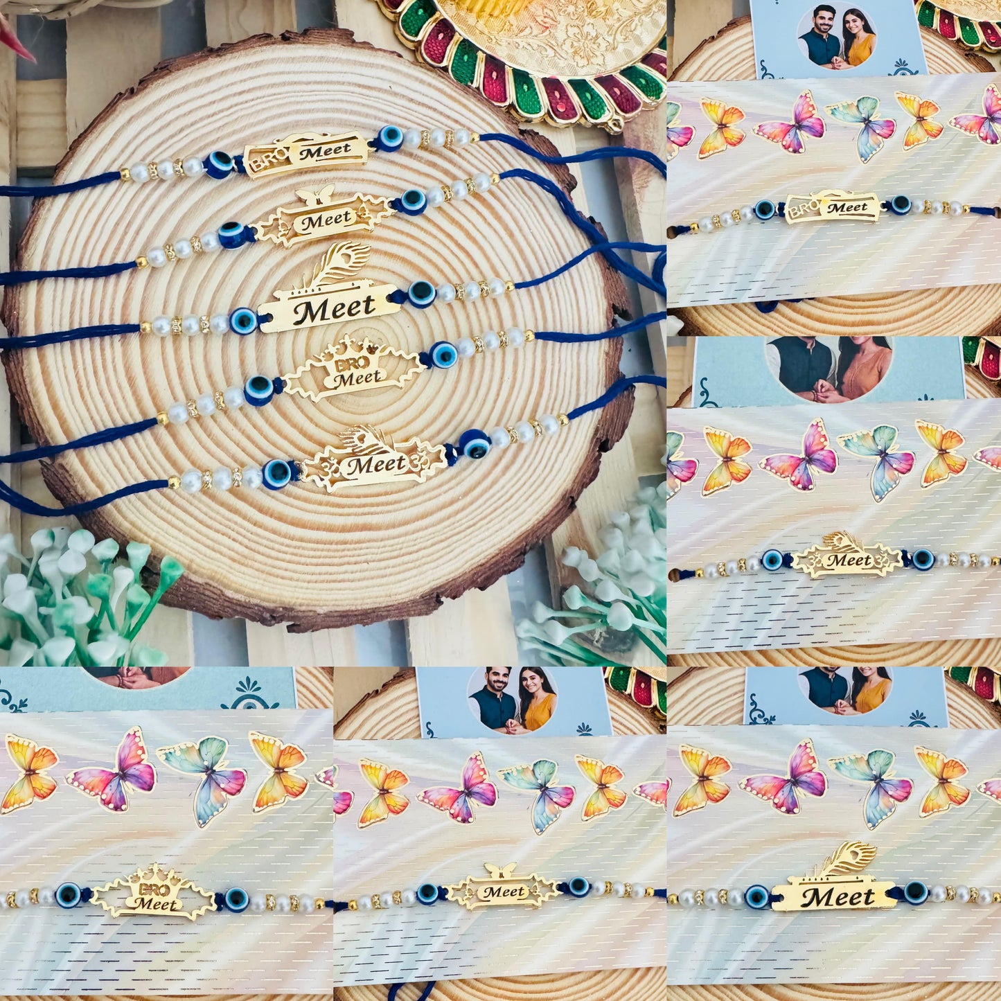 Flamingo Plate Cut Evil Eye Rakhi