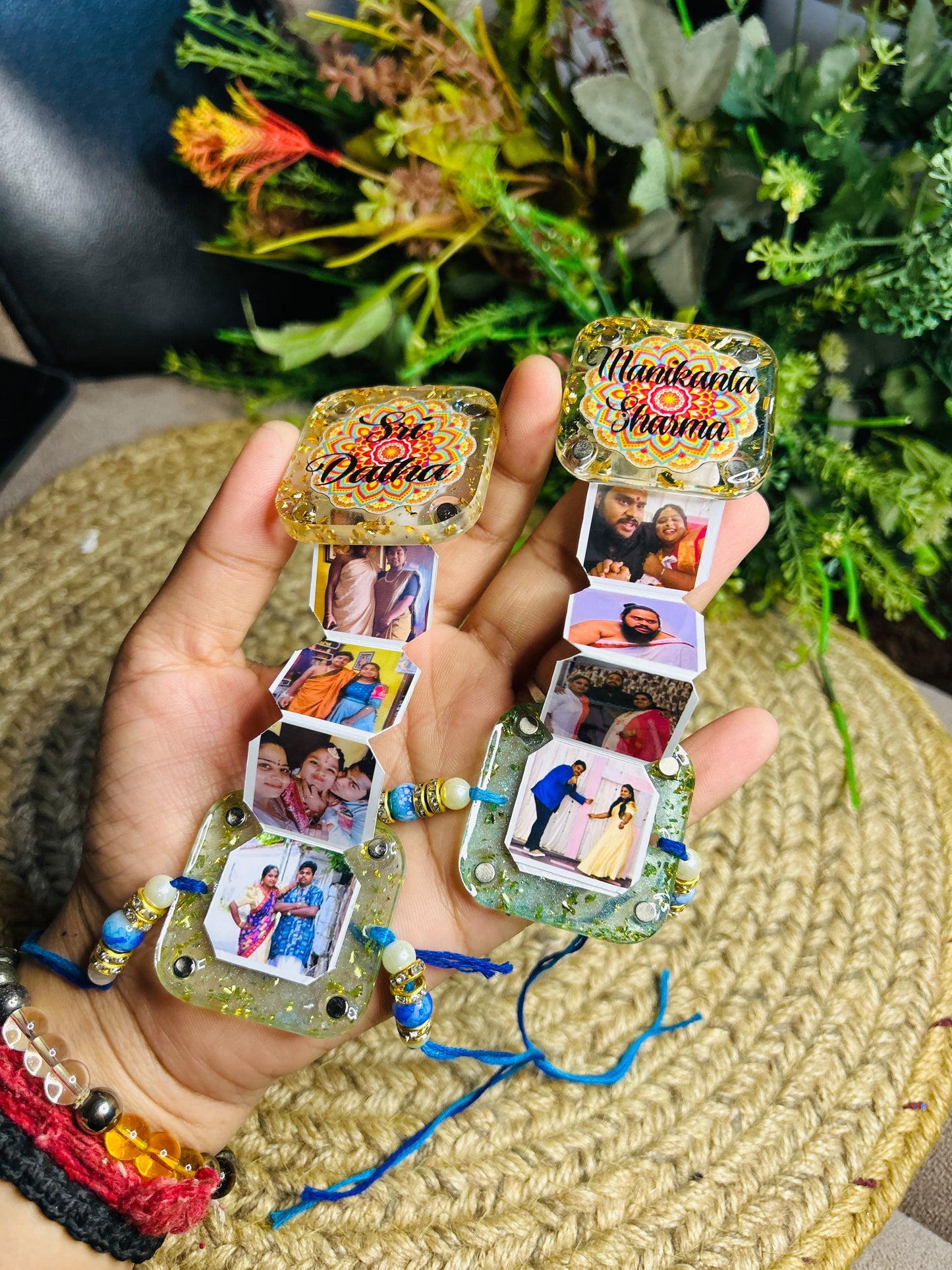 Flamingo Personalized Resin Ladder Magnet Rakhi