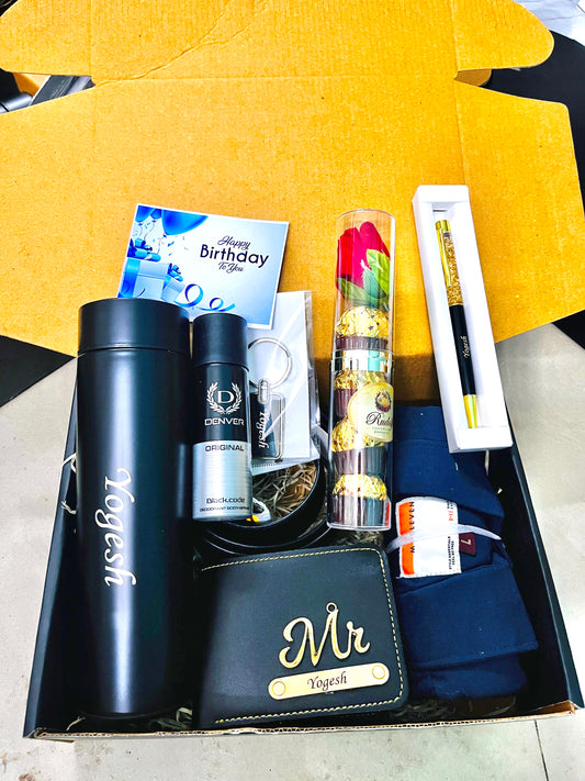 Flamingo Hampers For Men's Birthday: Leather Belt for Men, Denver Deo & More!