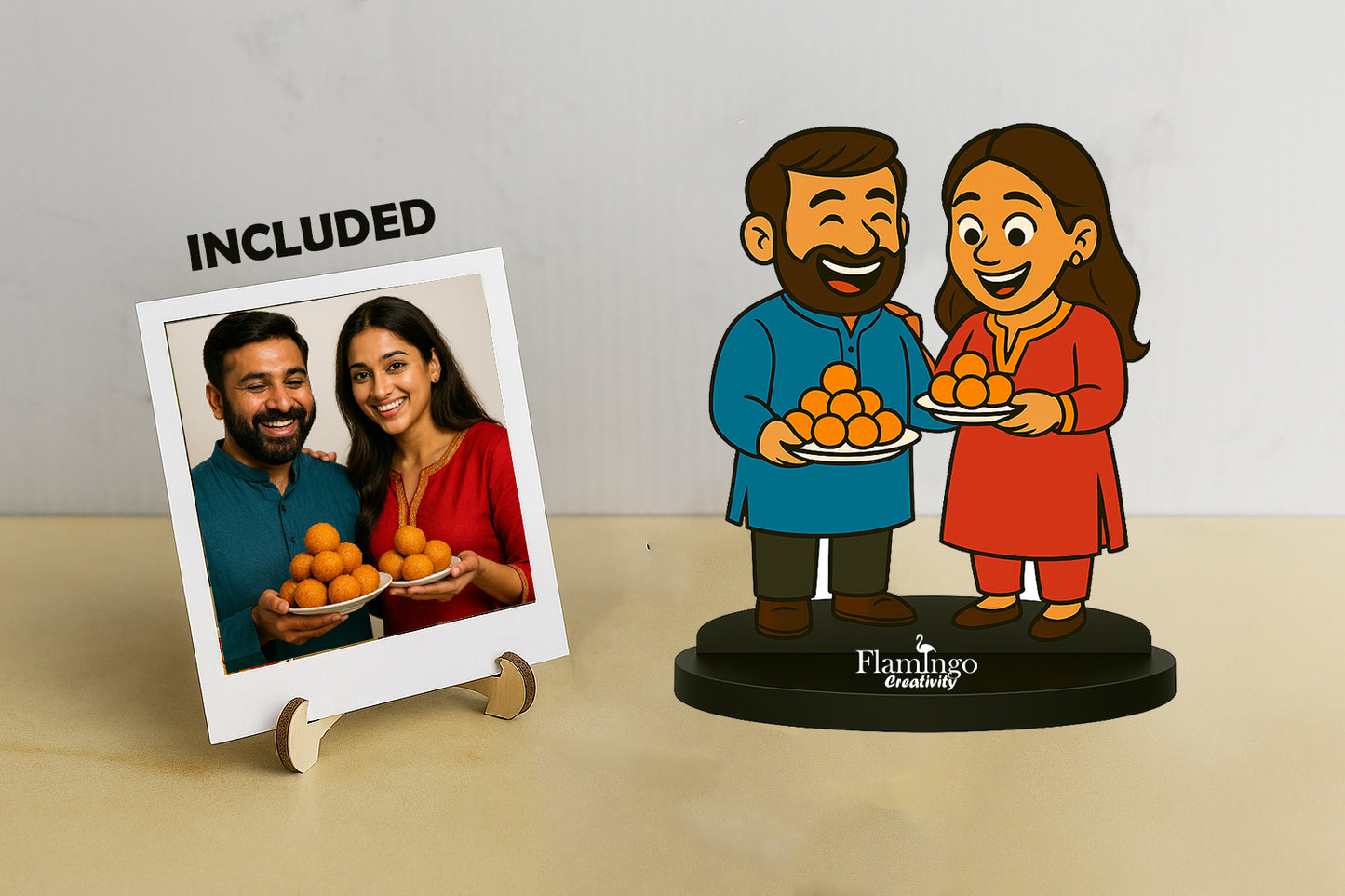 Flamingo Raksha Bandhan Custom Caricature