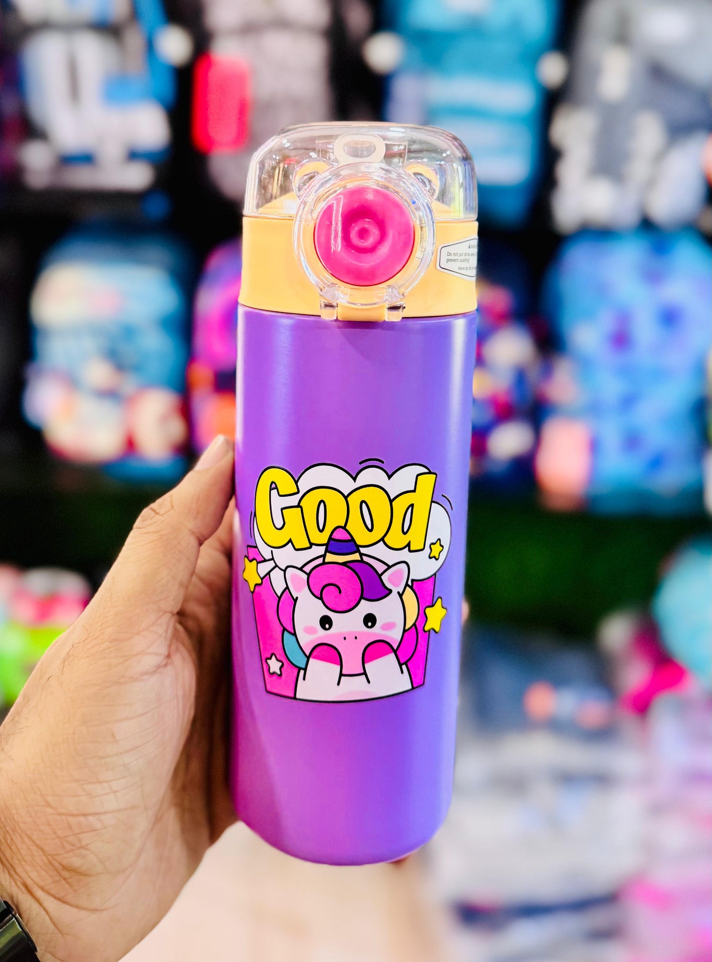Flamingo Insulated Steel Straw Bottle 500ml with Snap Lock and Double Valve