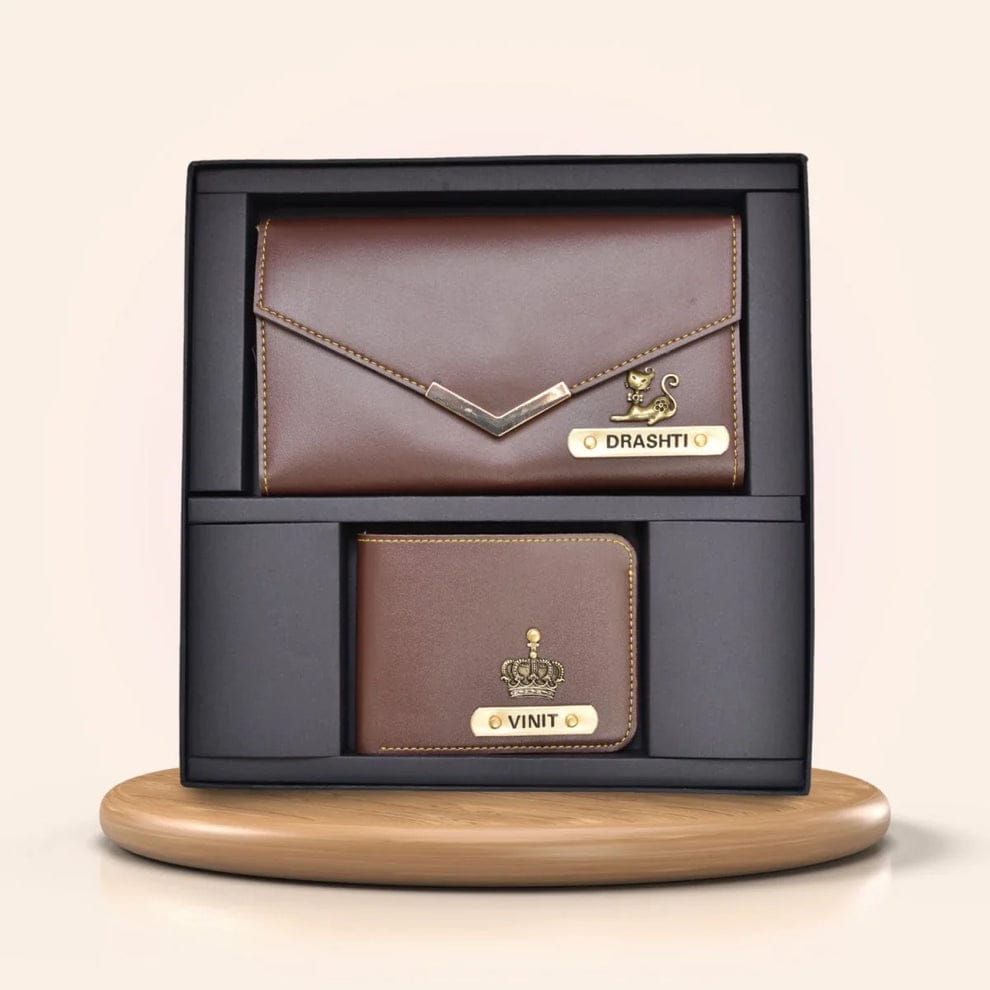 Combo of Personalised Mens Wallet & Customized Purse with Name