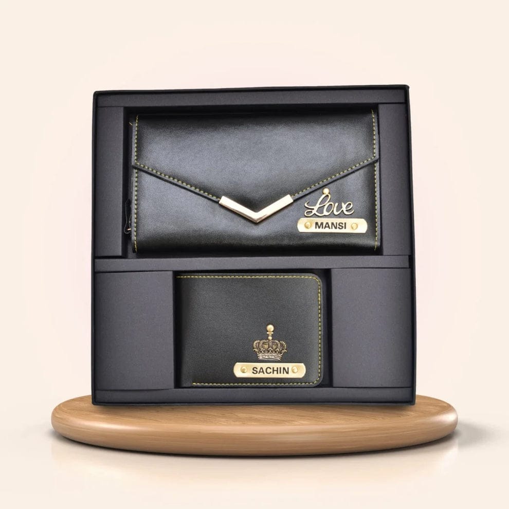 Combo of Personalised Mens Wallet & Customized Purse with Name