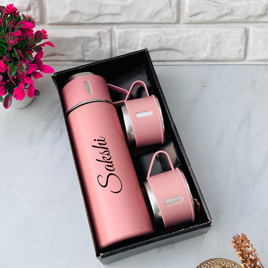 Flamingo Personalized Vacuum Flask Set