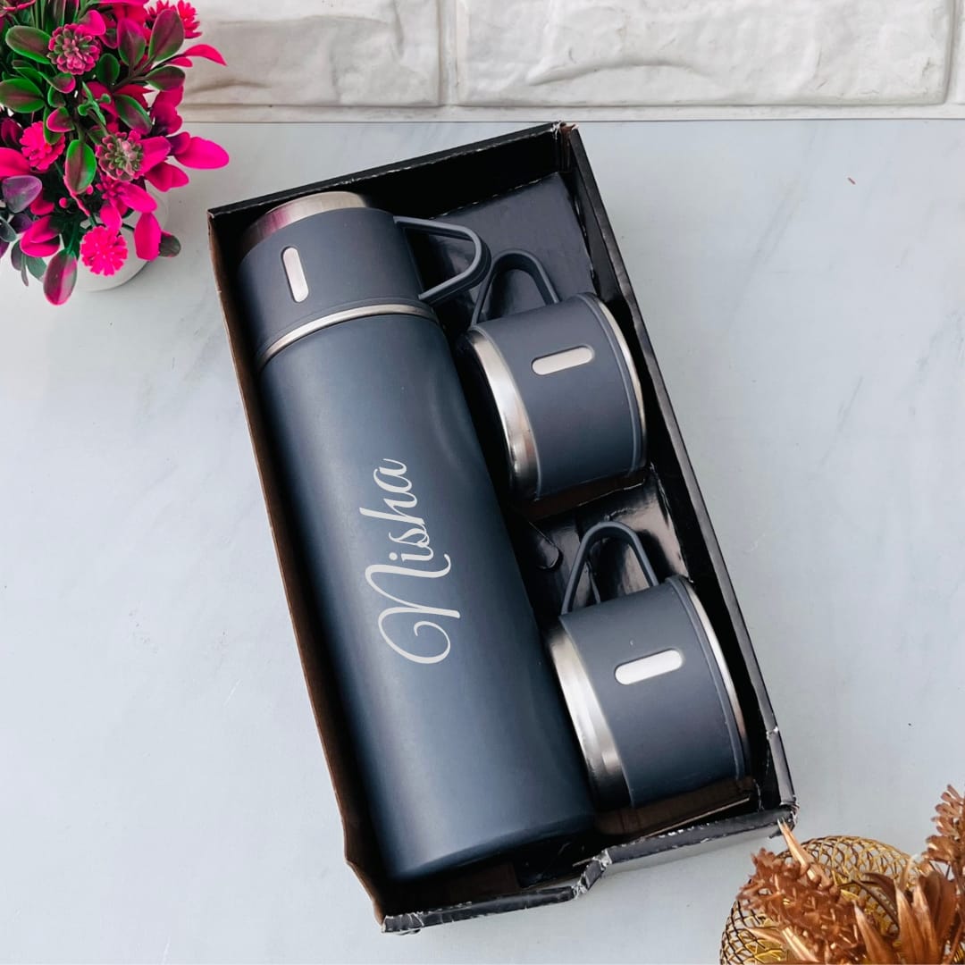 Flamingo Personalized Vacuum Flask Set
