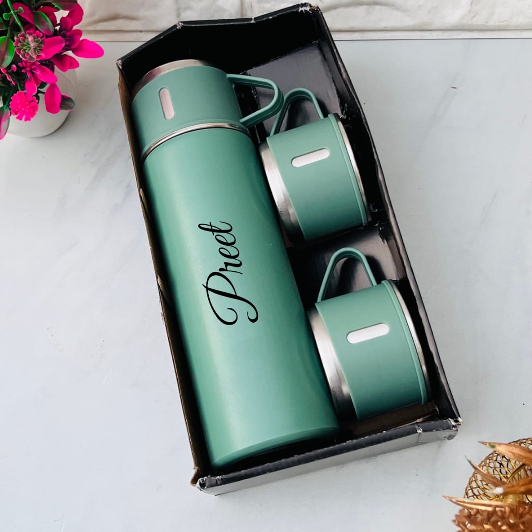 Flamingo Personalized Vacuum Flask Set