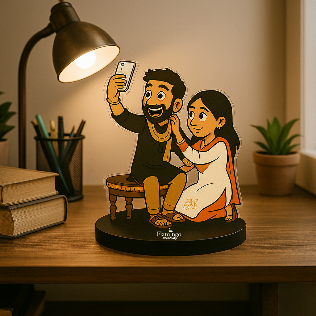 Flamingo Raksha Bandhan Custom Caricature