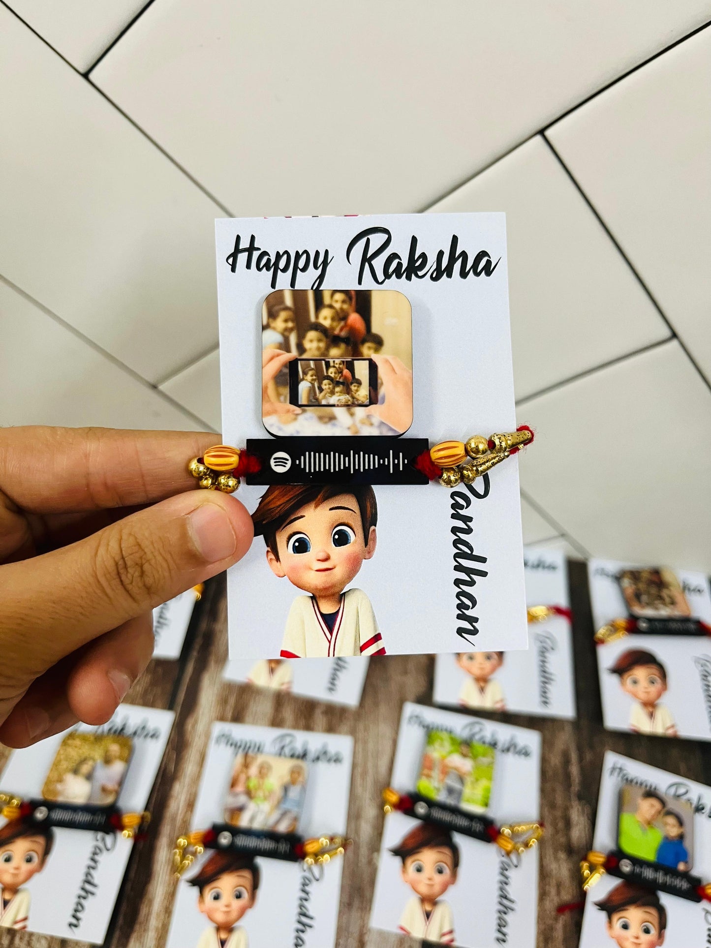 Flamingo Spotify Rakhi with Elegant Card Packing