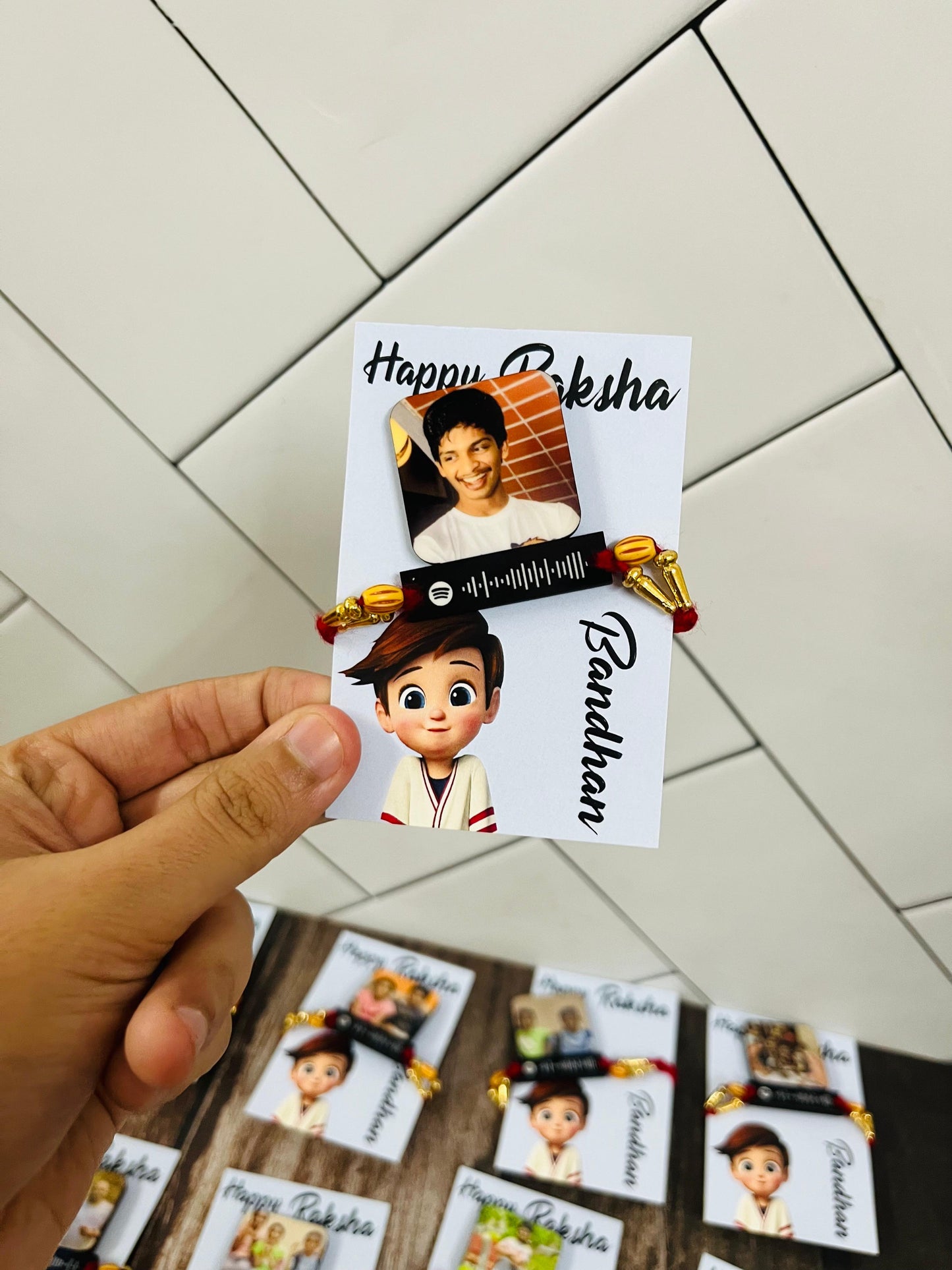 Flamingo Spotify Rakhi with Elegant Card Packing
