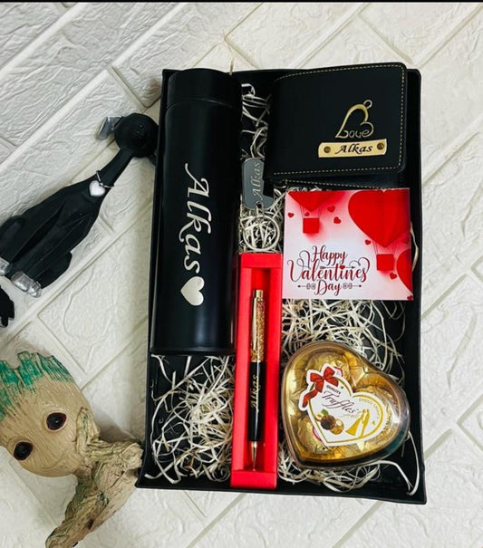 Flamingo Hamper for Boyfriend β Temperature Display Water Bottle, Pen & Wallet Combo
