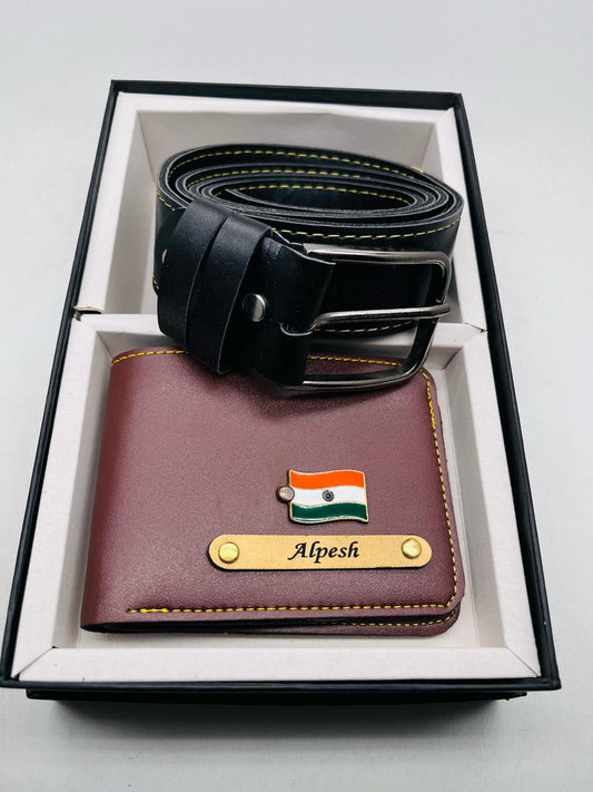 Flamingo Wallet and Belt Combo