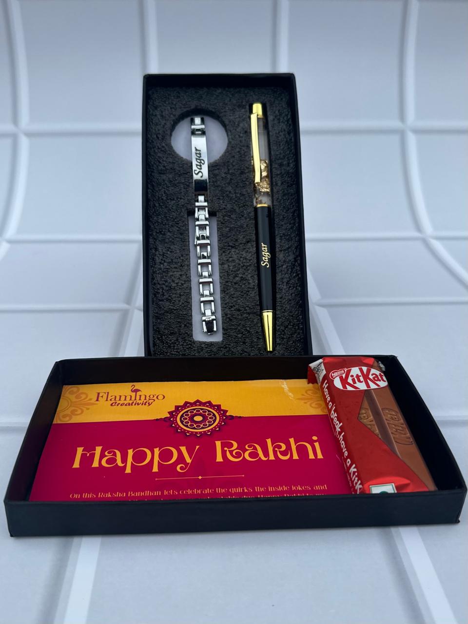 Flamingo Bracelet Rakhi Gift Set