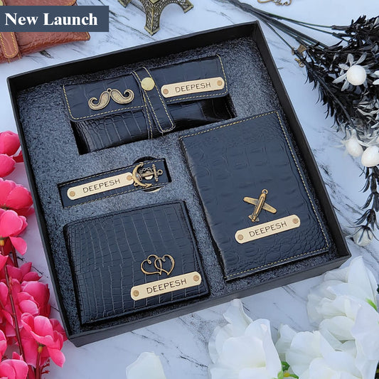 Flamingo Croc Leather 4 PC's Combo Gift For Men