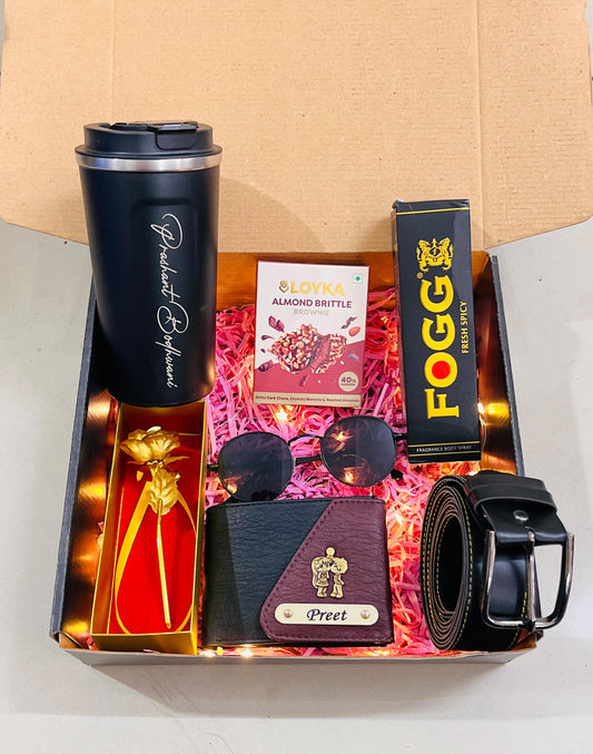 Flamingo Valentine Day Gift for BF β 3-Fold Men's Wallet, Thermo Tumbler, Fogg Deodorant & More!