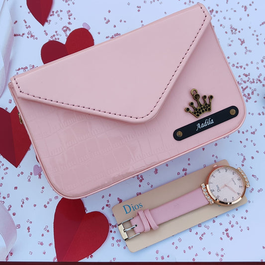 Flamingo Combo Hampers for Mothers Day β Croc Sling Bag & Dios Wrist Watch