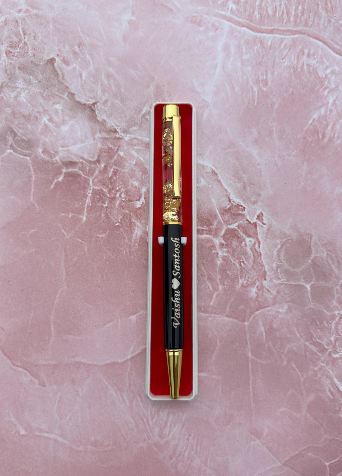 Flamingo Gold Flake Pen
