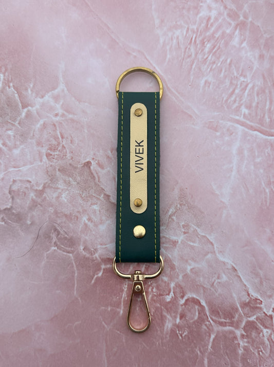 Flamingo Leather Keychain