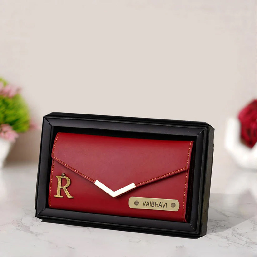 Flamingo Personalized 3-Fold Premium Leather Purse with Name & Charm