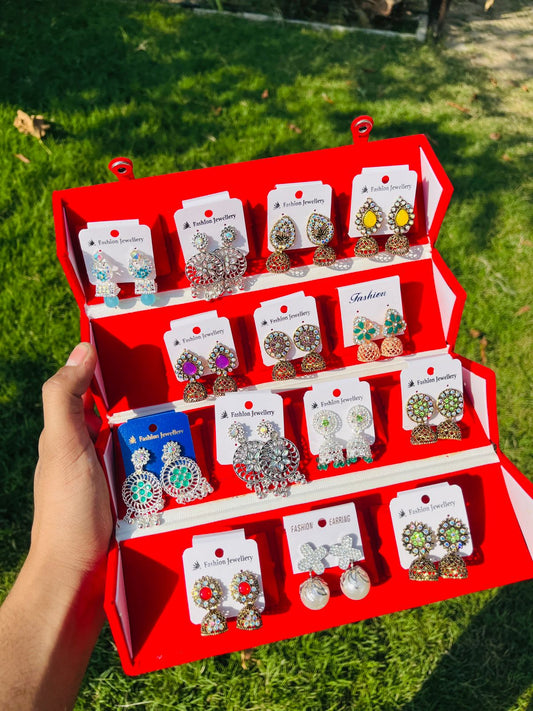 Flamingo 14 Pair Earring Set with Custom Name Box