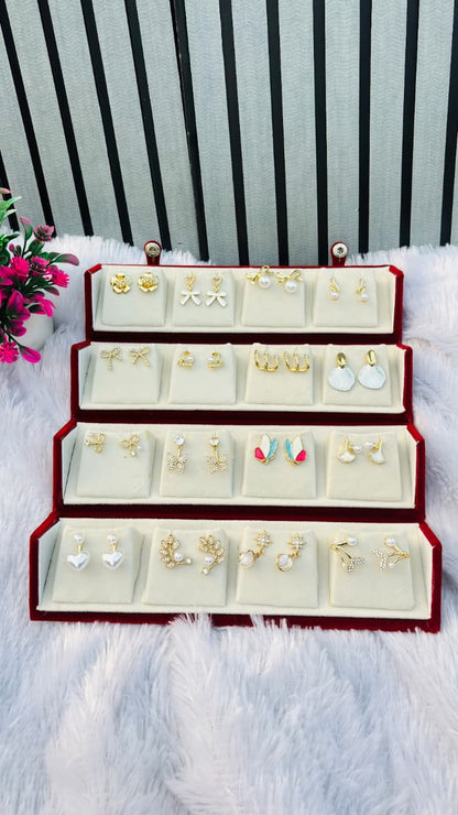 Flamingo 14 Pair Earring Set with Custom Name Box