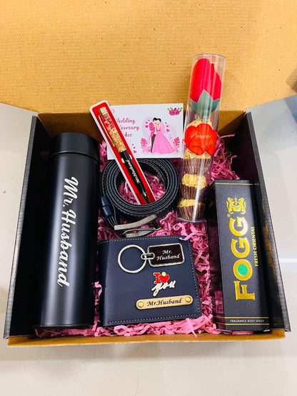 Flamingo Personalized Gifts for Men - Custom Bottles, Key Ring, Pen, Personalized Perfume, Belt and Purse Combo