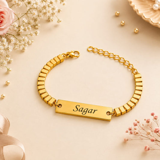 Flamingo Personalized Turbo Rakhi | Premium Name Engraved Rakhi for Brother