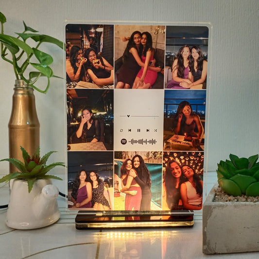 Flamingo LED Table Top with Spotify Scan Code and Custom Photo
