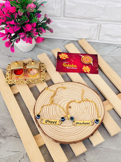 Flamingo Couple Rakhi & Bracelet Set