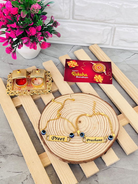 Flamingo Couple Rakhi & Bracelet Set