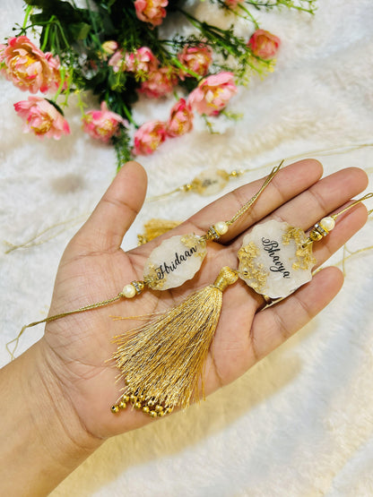 Flamingo Name Resin Rakhi for Bhaiya Bhabhi