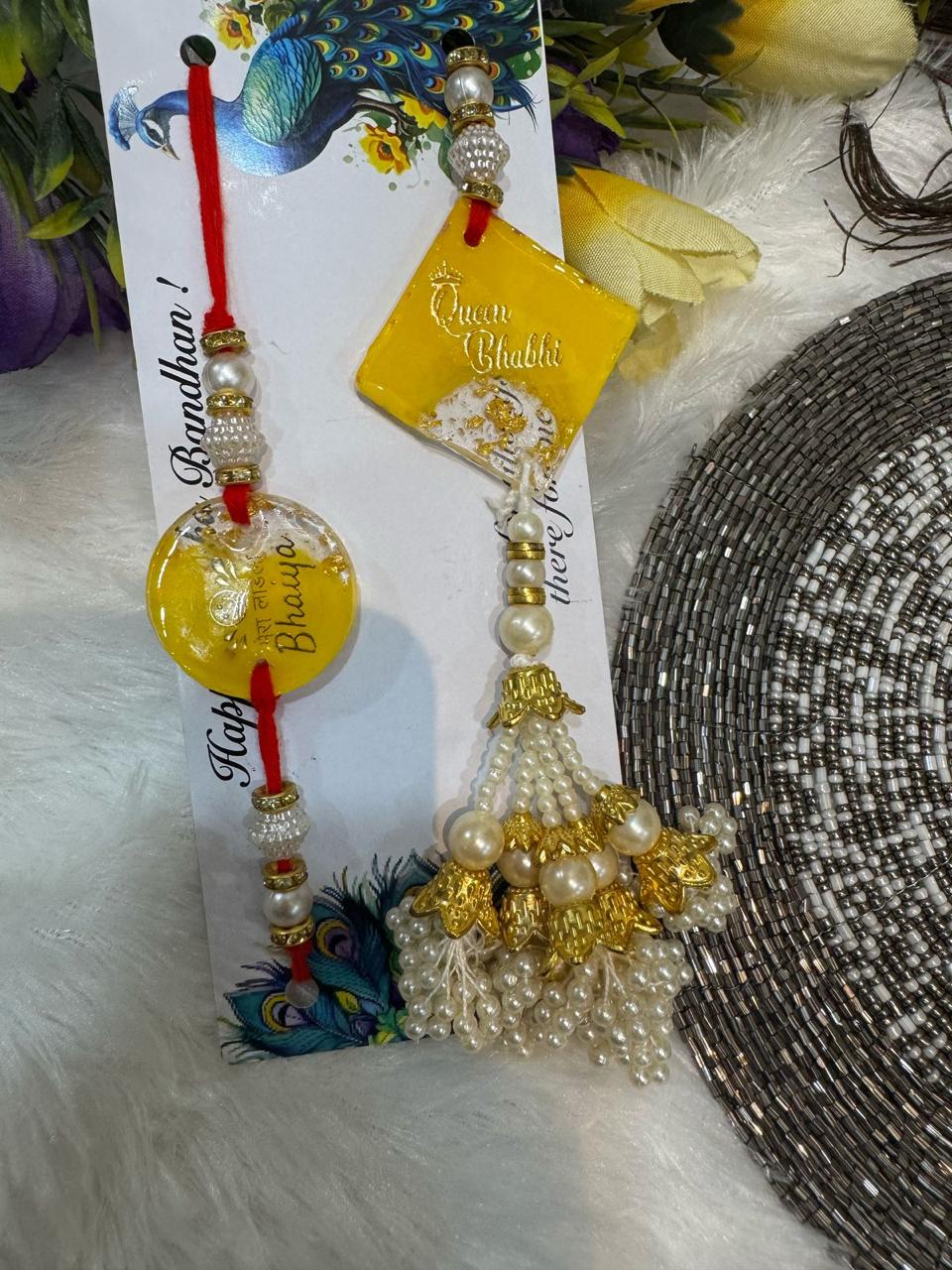 Flamingo Bhaiya Bhabhi Rakhi Set