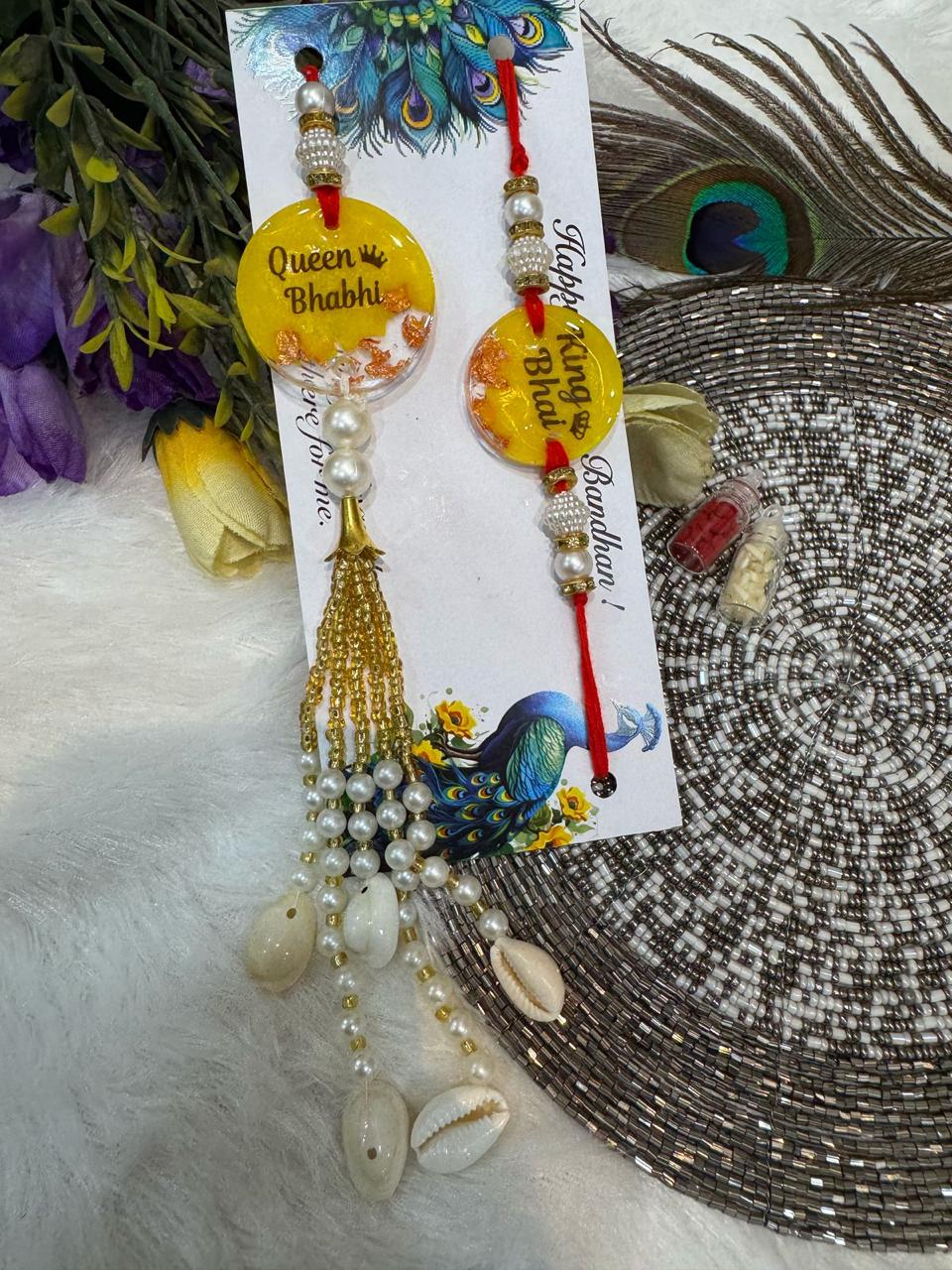 Flamingo Bhaiya Bhabhi Rakhi Set
