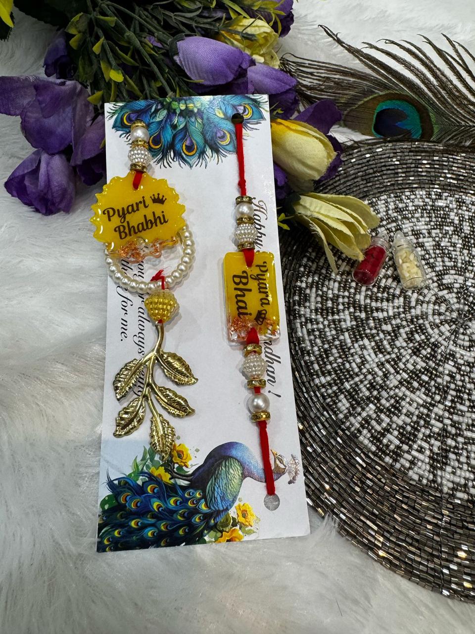 Flamingo Bhaiya Bhabhi Rakhi Set