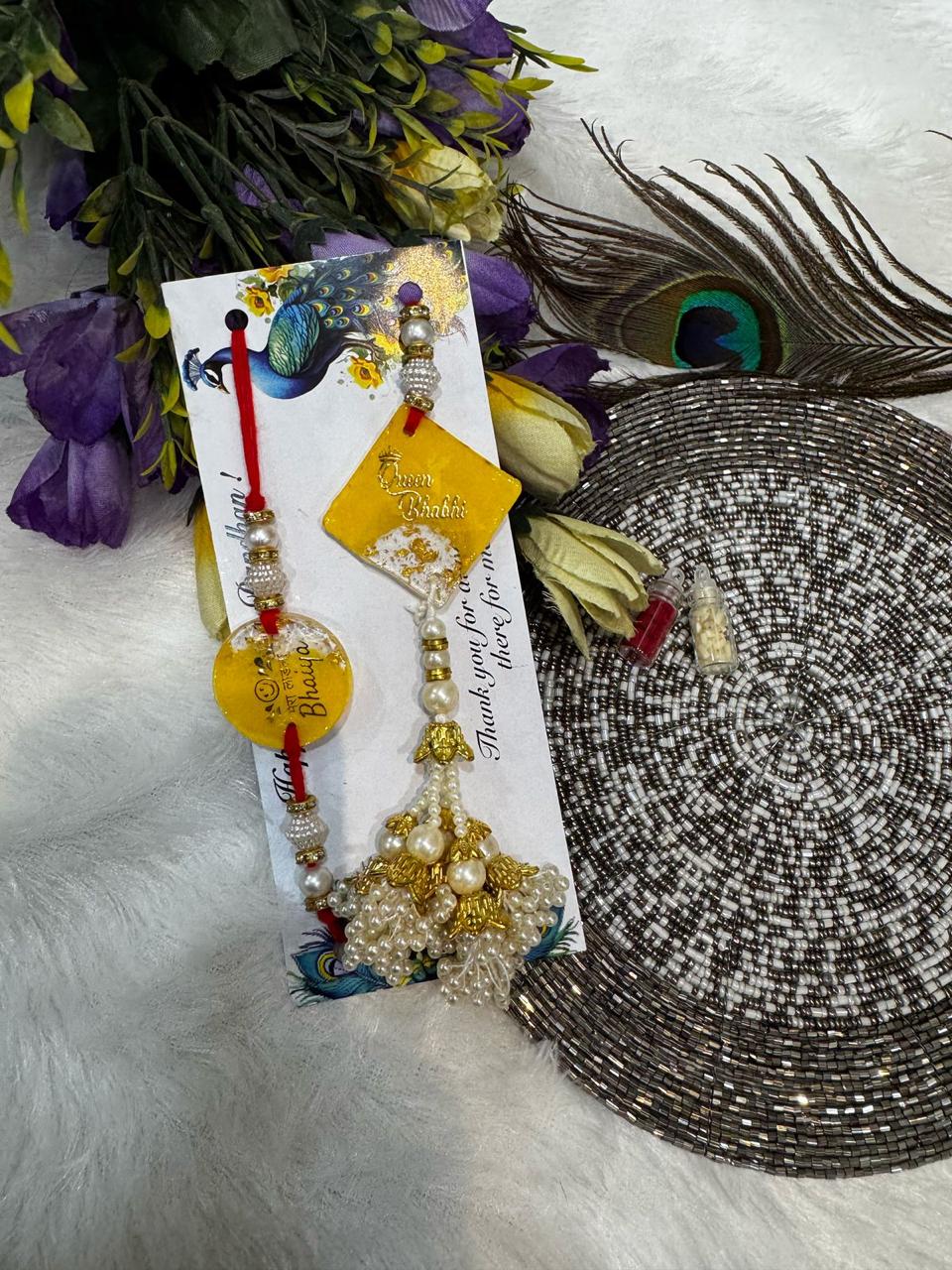 Flamingo Bhaiya Bhabhi Rakhi Set