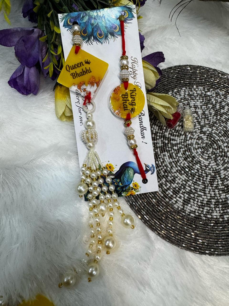 Flamingo Bhaiya Bhabhi Rakhi Set
