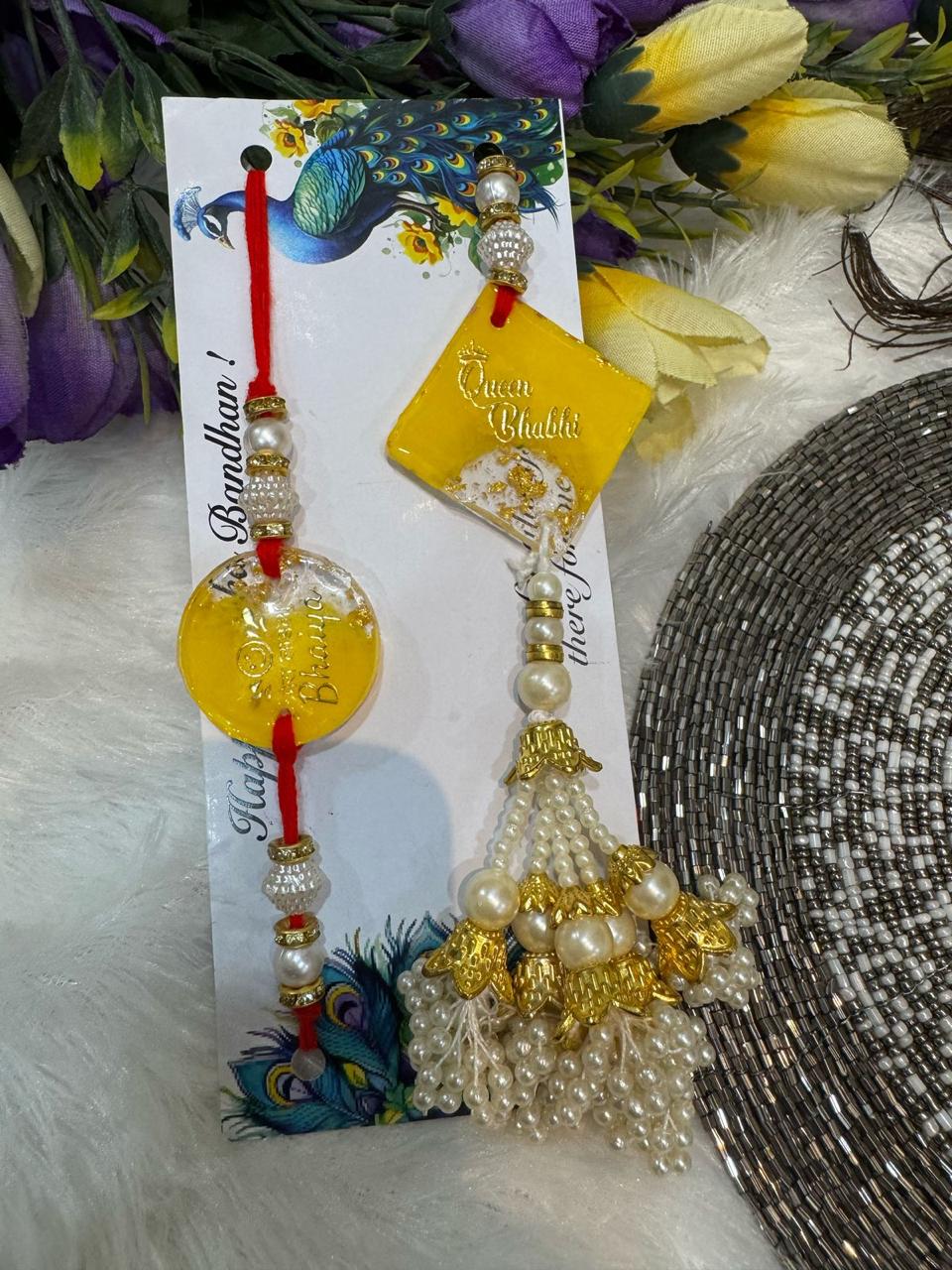 Flamingo Bhaiya Bhabhi Rakhi Set