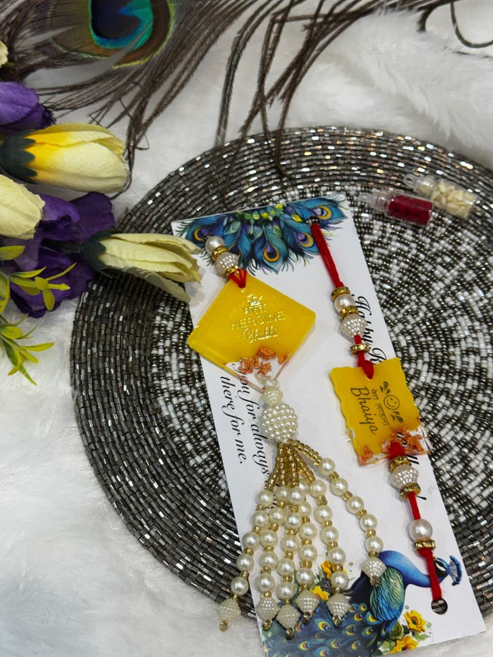 Flamingo Bhaiya Bhabhi Rakhi Set