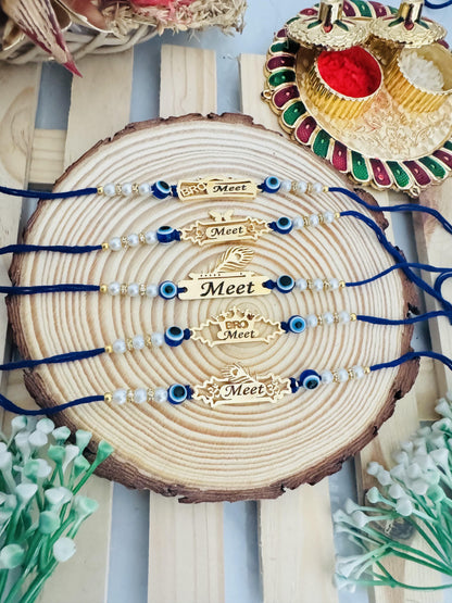 Flamingo Plate Cut Evil Eye Rakhi