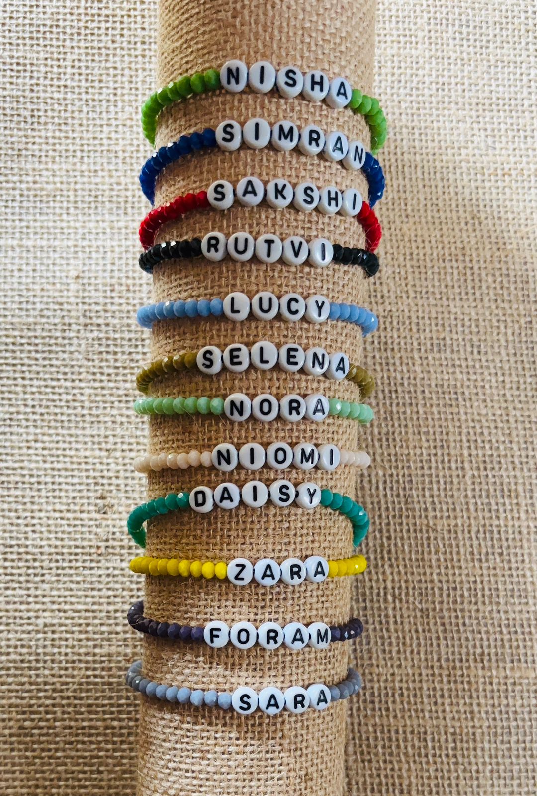 Flamingo Custom Name Bead Bracelet Rakhi