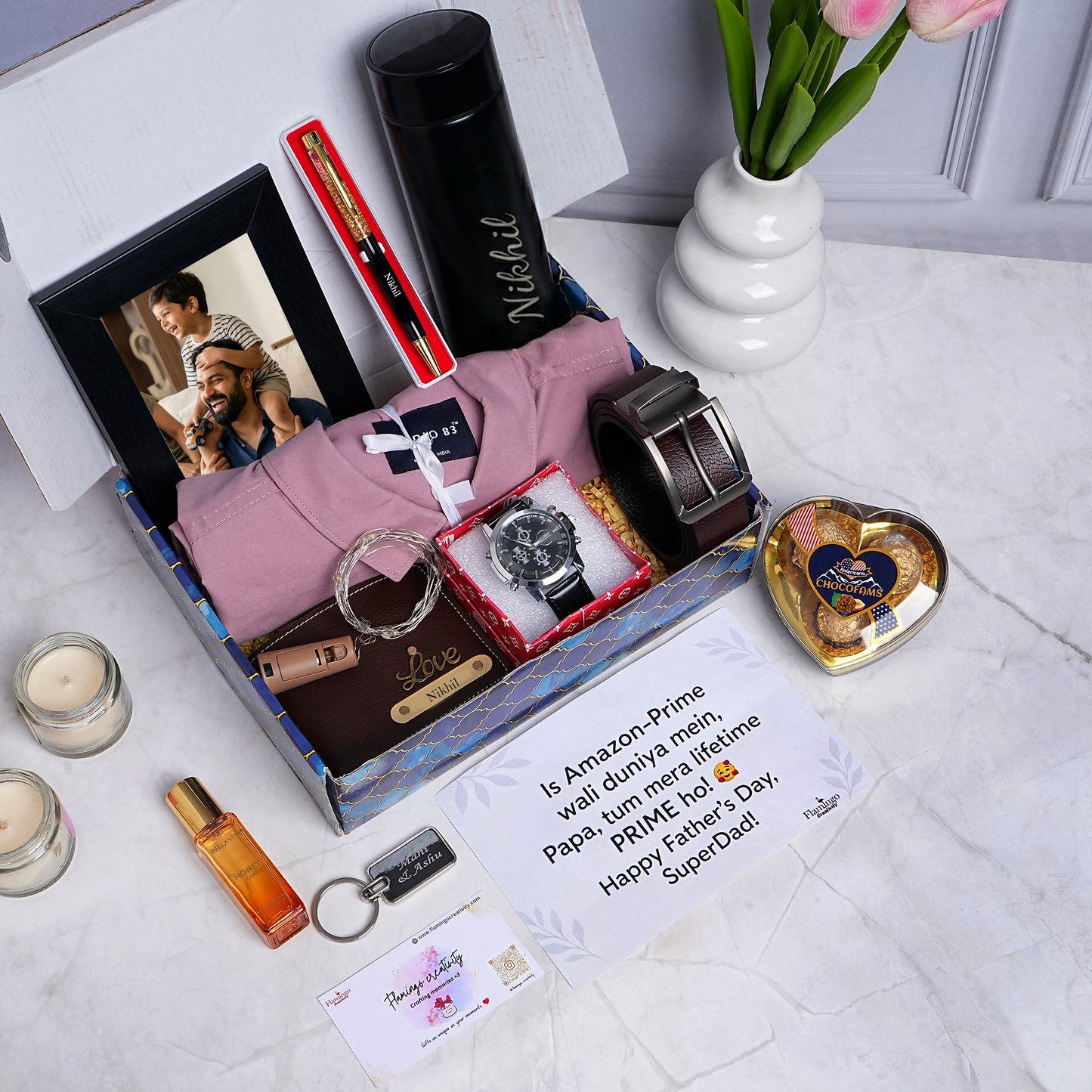 Flamingo All in One Father's Day Gift Ultimate Mega Hamper | Complete Gifts for The Complete Dad