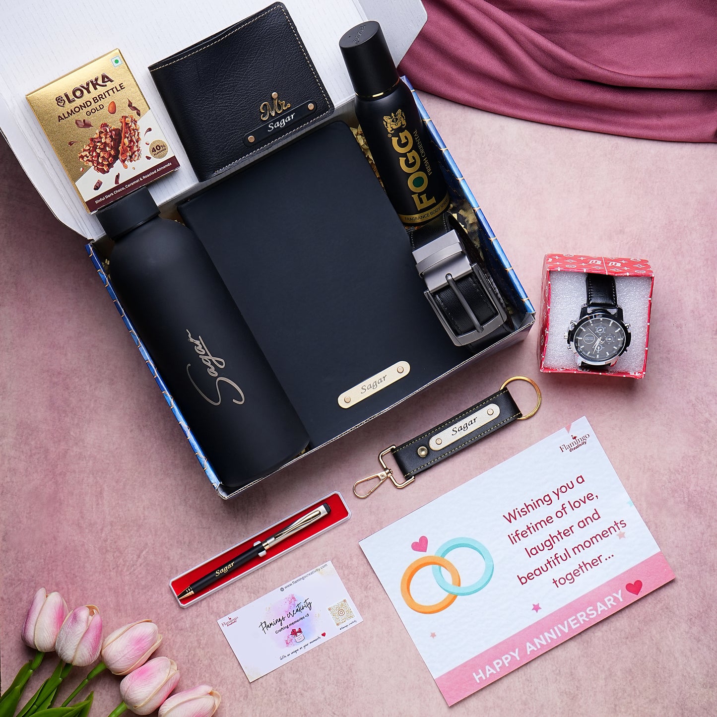 Flamingo Men's Rubber Bottle Hamper | Premium Hamper for Men