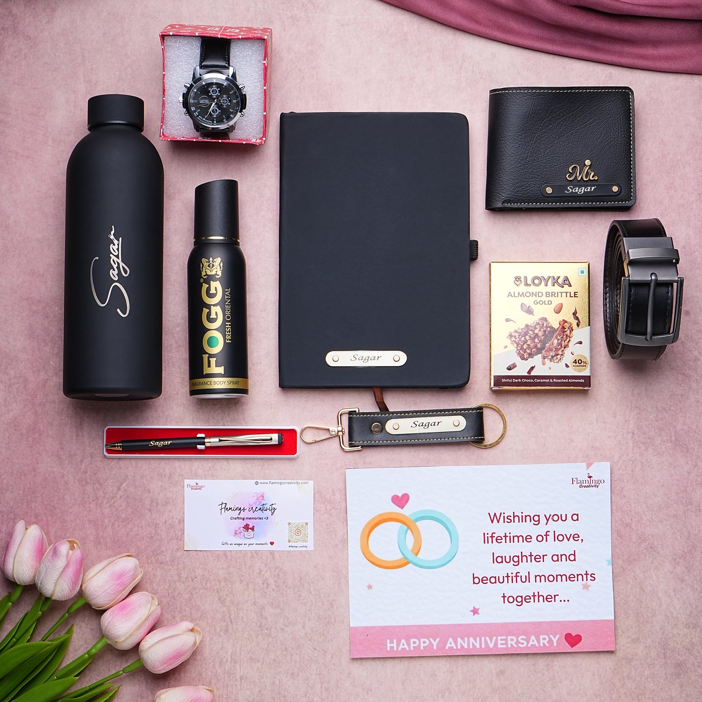 Flamingo Men's Rubber Bottle Hamper | Premium Hamper for Men