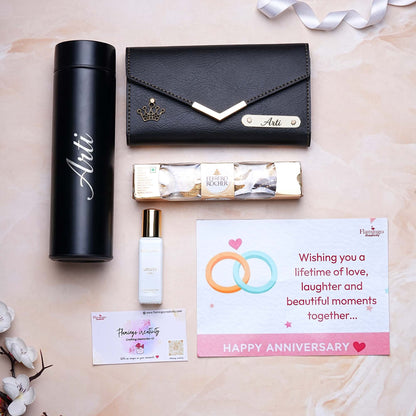 Flamingo Customized Gift Hampers for Her | Nexon 3 Fold Purse, Temperature Bottle & More!