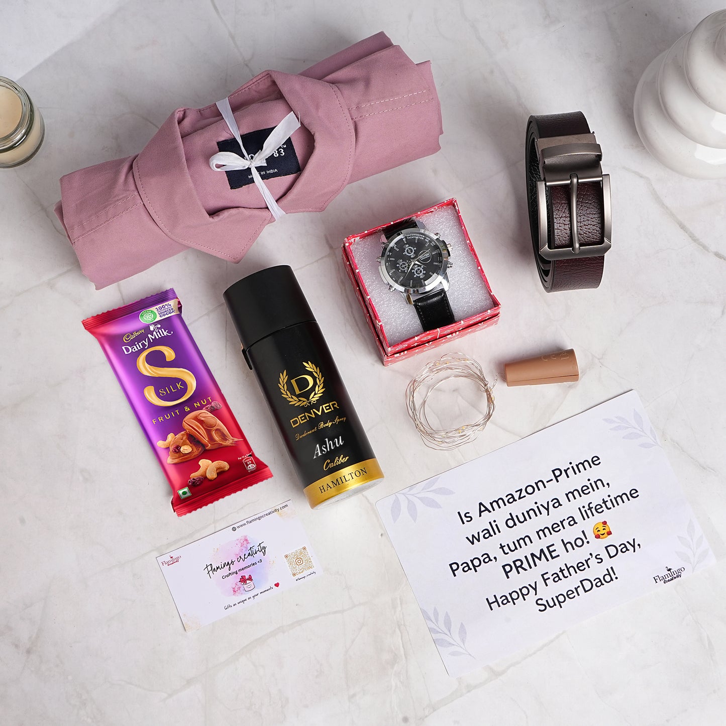 Flamingo The Birthday Dad Customized Gift Hampers | Personalized Gifts for Full Birthday Celebration