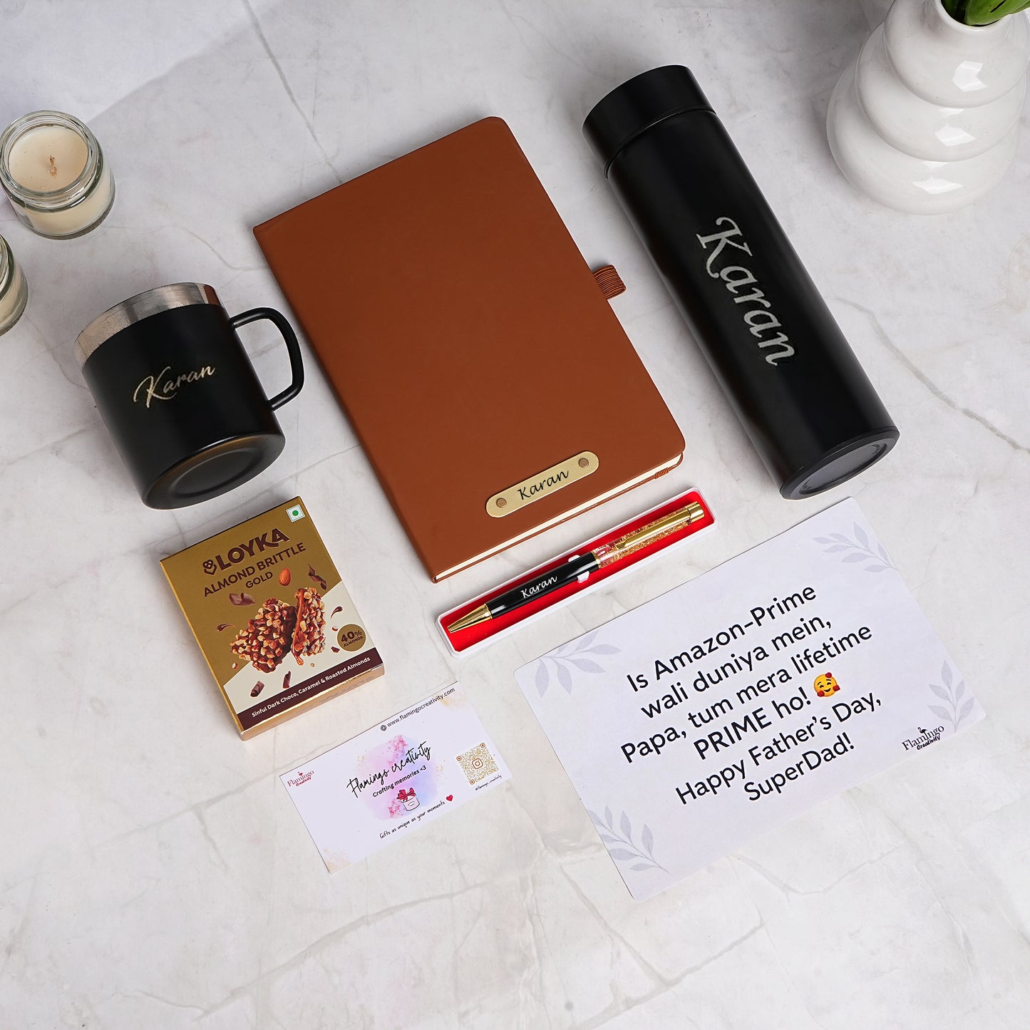 Repeat Flamingo Father's Day Gifts for The Early Morning Dad | Personalized Gift Hampers For Tea/Coffee Ritual Father