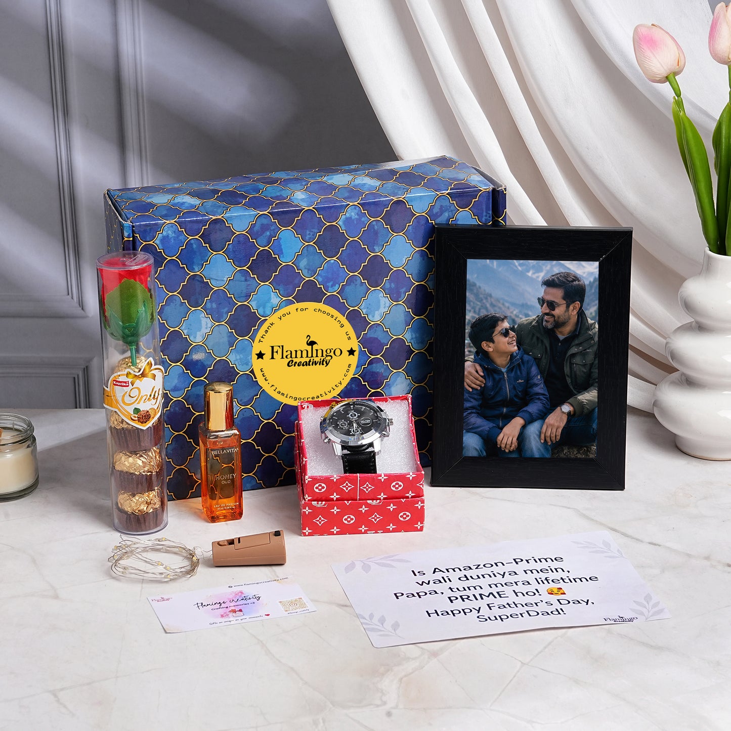 Flamingo Gifts for Anniversary Dad | Personalized Gift Hampers Parents' Anniversary Gift